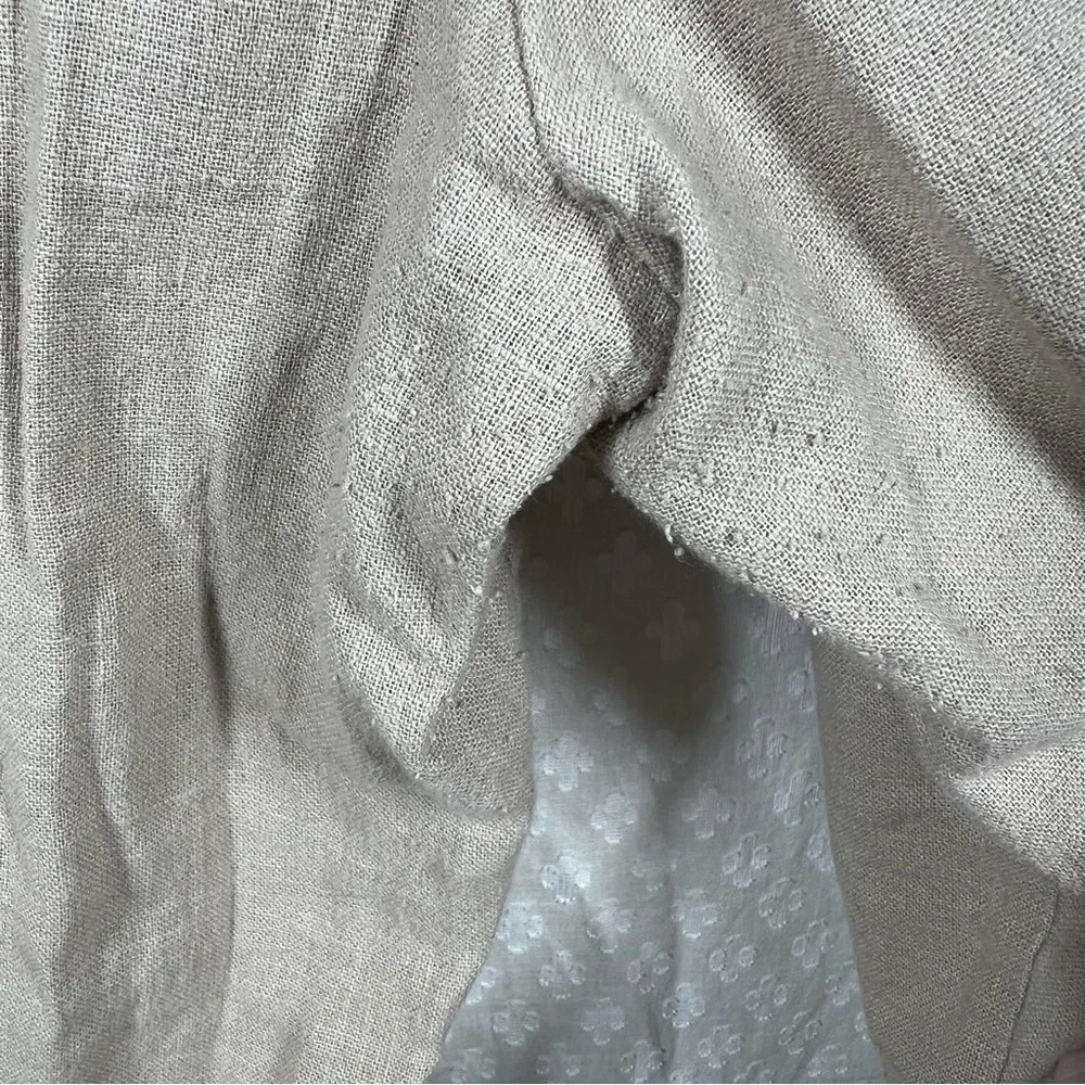 Abercrombie & Fitch Women Trousers Sz M Tan Linen Pleated High Rise Wide Leg - Picture 6 of 7